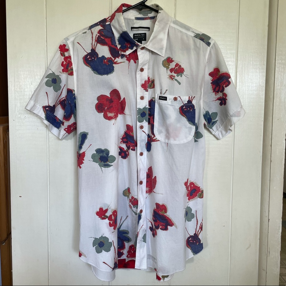 RVCA Slim Fit Floral Button Down Shirt